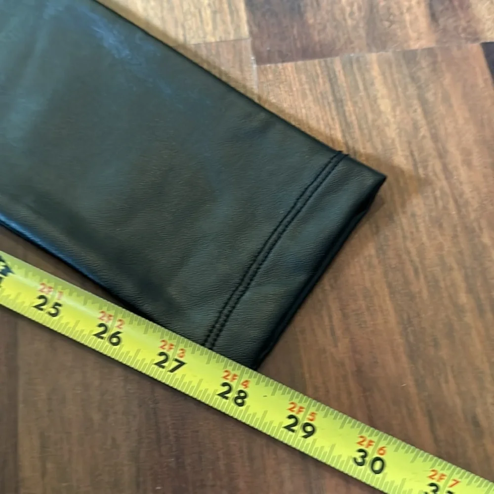 Shinestar Faux Vegan Leather Full Length Leggings Black Size XS - Picture 12 of 13